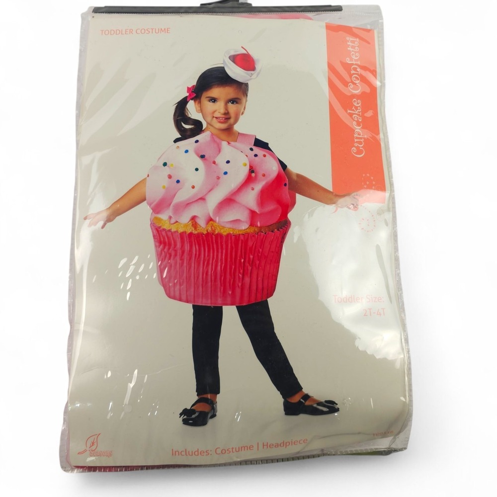 Seasons Cupcake Confetti Toddler Costume 2T-4T Girls Halloween Dress Up Pink